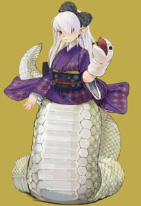 Rating: Safe Score: 0 Tags: accessory apode asian_clothing blush bow_(feature) bow_accessory bow_ribbon clothed clothing draconcopode e621 east_asian_clothing ebi_momo fangs female hair hair_accessory hair_bow hair_over_eye hair_ribbon hand_puppet hi_res humanoid_pointy_ears japanese_clothing lamia legless long_hair long_sleeves looking_at_viewer monster_girl_(genre) one_eye_obstructed pointy_ears puppet red_eyes reptile ribbons scales scalie serpentine simple_background snake solo split_form standing teeth white_hair yellow_background yukata User: bunchy7s