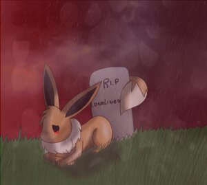 Rating: Questionable Score: 0 Tags: abandon_lonliness abandoned ambiguous_gender blood blood_from_eye bodily_fluids brown_body brown_fur canid canine creepypasta crying e621 eevee fefy202 feral fur generation_1_pokemon grass grave lonliness mammal nintendo outside plant pokemon pokemon_(species) raining red_eyes sad solo tears tombstone User: bunchy7s