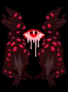 Rating: Safe Score: 0 Tags: ambiguous_gender black_background bodily_fluids crying disembodied_eyes e621 group multi_eye nightmare_fuel simple_background tail tail_mouth tears tongue trio unusual_anatomy unusual_tail yolk_(artist) User: bunchy7s