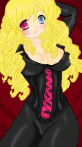 Rating: Safe Score: 0 Tags: black_clothing blonde_hair blue_eyes clothed clothing corset curly_hair e621 female fully_clothed grandfathered_content hair heterochromia human human_only kinkyz leather lingerie mammal not_furry pink_eyes solo spandex suit tight_clothing topwear User: bunchy7s