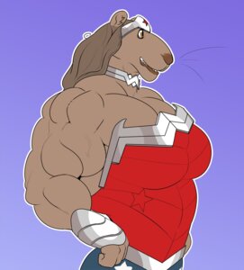 Rating: Safe Score: 0 Tags: 2014 anthro armor biceps big_breasts big_muscles breasts brown_hair brown_lips brown_nose cosplay dc_comics e621 felid female hair hi_res huge_muscles lion lips long_hair mammal muscular muscular_anthro muscular_female orange_eyes pantherine purple_background ritts rochelle_barnette simple_background solo teeth vein wonder_woman User: bunchy7s
