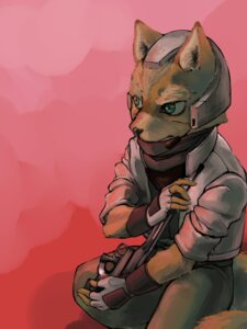 Rating: Safe Score: 0 Tags: 3:4 anthro belt black_nose brown_body brown_fur canid canine clothing e621 electronics fingerless_gloves fox fox_mccloud fur gloves green_eyes gun handgun handwear headgear headphones headset holding_gun holding_handgun holding_object holding_pistol holding_ranged_weapon holding_weapon jacket male mammal nintendo pistol ranged_weapon scarf simple_background solo star_fox topwear weapon white_body white_fur xoxo0601 User: bunchy7s