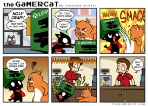 Rating: Safe Score: 0 Tags: against_surface against_window angry arms_bent box brown_hair cash_register cashier claws clothing comic container dialogue domestic_cat e621 electronics english_text extended_arms felid feline felis fur game_console gamercat_(character) grid_layout hair holding_box holding_container holding_object holding_package human looking_through looking_through_window male mammal microsoft money object_carry object_on_head on_glass open_mouth orange_body orange_fur outstretched_arms package packaged_console raised_arms raised_hand reaching running samantha_whitten scared scarf six_frame_image speech_bubble store sweet_(the_gamercat) teeth text the_gamercat tongue url xbox xbox_game_studios xbox_logo xbox_one User: bunchy7s