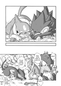 Rating: Questionable Score: 0 Tags: aquatic blush bodily_fluids comic dialogue duo e621 eating english_text felid female feral fish floatzel food fruit generation_4_pokemon greyscale luxray male mammal mikaduki_karasu monochrome nintendo plant pokemon pokemon_(species) rozelyn_the_floatzel_(mischievous-skunk) sweat tail text User: bunchy7s