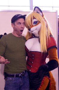 Rating: Safe Score: 0 Tags: 2014 anthro aoi-kitsune blonde_hair blue_eyes bottomwear canid canine clothing colin_cunningham corset costume denim denim_bottomwear denim_clothing duo e621 female fox fursuit grandfathered_content hair hi_res human jeans lingerie looking_at_viewer male mammal pants photography_(artwork) real topwear User: bunchy7s