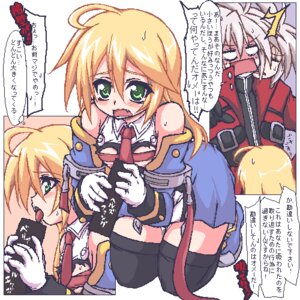 Rating: Explicit Score: 0 Tags: bar_censor bare_shoulders blazblue blonde_hair breasts censored color comic cute_fang detached_sleeves embarrassed fellatio female gloves green_eyes kneeling lowres mi-sya noel_vermillion oekaki oral pixel ragna_the_bloodedge rule34 small_breasts surprised thighhighs torn_clothes translated white_hair User: bunchy7s