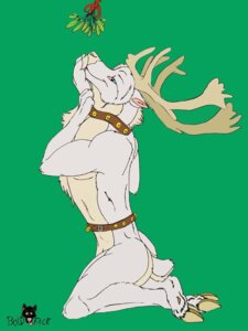 Rating: Safe Score: 0 Tags: 3:4 albino anthro bell bell_collar belt blue_eyes brown_collar collar deer e621 fur hooves horn kissing_bough male mammal mistletoe new_world_deer plant pose reindeer simple_background solo wereiswolf white_body white_fur User: bunchy7s