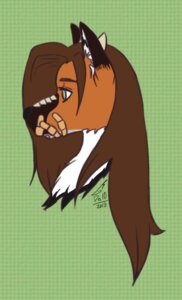 Rating: Safe Score: 0 Tags: 2010 anthro band-aid bandage brown_hair canid canine e621 female fur hair horn kyuushi long_hair mammal maned_wolf muzzle_(object) muzzled orange_body orange_fur scales side_view solo User: bunchy7s