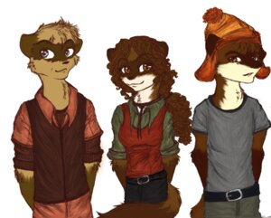Rating: Safe Score: 0 Tags: anthro canid canine domestic_ferret e621 female fox group male mammal mustelid musteline parody procyonid raccoon serenity_(vulpera) simple_background tail true_musteline unknown_artist weasel white_background User: bunchy7s