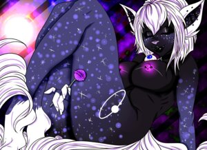 Rating: Questionable Score: 0 Tags: anthro black_body black_fur breasts candy collar dessert e621 ear_piercing eyes_closed female food fur hair holding_candy holding_food holding_lollipop holding_object lollipop nipples nude piercing solo unknown_species white_hair xoxopumpkin User: bunchy7s
