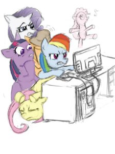Rating: Safe Score: 0 Tags: 2011 3:4 applejack_(mlp) blue_body blue_eyes blue_fur clothing computer cowboy_hat derp_eyes desk e621 earth_pony electronics equid equine female feral fluttershy_(mlp) friendship_is_magic fur furniture group hair hasbro hat headgear headwear horn horse internet long_hair mammal mane_six_(mlp) multicolored_hair my_little_pony mythological_creature mythological_equine mythology pink_hair pinkie_pie_(mlp) pony purple_body purple_eyes purple_fur purple_hair rainbow_dash_(mlp) rainbow_hair rarity_(mlp) reaction_image red_eyes short_hair simple_background table the_horror twilight_sparkle_(mlp) two_tone_hair unicorn unknown_artist white_background white_body white_fur yellow_body yellow_fur User: bunchy7s