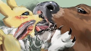 Rating: Questionable Score: 0 Tags: 2013 ambiguous_gender anthro anthro_on_feral bandai_namco bestiality bestiality_kiss black_nose black_sclera blue_eyes blush bodily_fluids bovid bovine breasts brown_body brown_fur canid canine cattle deep_throat digimon digimon_(species) drooling duo e621 extreme_french_kiss eyelashes female feral french_kissing fur green_background hair happy internal internal_kiss interspecies kissing long_ears long_tongue mammal messy nude open_mouth oral oral_penetration penetration purple_hair raised_arm renamon saliva saliva_on_tongue saliva_string side_view simple_background sloppy_kiss smile standing tongue tongue_out tongue_penetration ungulatr white_body white_fur yellow_body yellow_fur User: bunchy7s