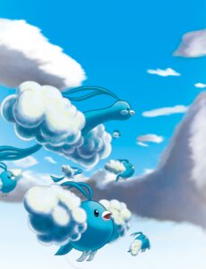 Rating: Safe Score: 0 Tags: altaria ambiguous_gender avian beak bird blue_theme cloud cool_colors e621 feral generation_3_pokemon group nintendo outside pokemon pokemon_(species) sirahatei sky skyscape swablu wings User: bunchy7s