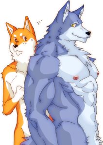 Rating: Safe Score: 0 Tags: abs anthro athletic biceps black_nose blue_body blue_fur blush canid canine canis duo e621 fox fur grey_body grey_fur kemono male male/male mammal muscular nipples nude orange_body orange_fur pecs simple_background standing white_background white_body white_fur wolf yamake yellow_eyes User: bunchy7s