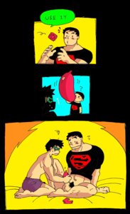Rating: Explicit Score: 0 Tags: 2boys batman_(series) black_hair blush bottomless condom condom_balloon condom_on_penis conner_kent dc dc_comics erection flying_sweatdrops humor kon-el male multiple_males penis psa puberty pubic_hair robin_(dc) robin_(tim_drake) rule34 straight_hair superboy superboy_(conner_kent) superman_(series) teen_titans tim_drake underwear_only wrapped_condom yaoi User: bunchy7s