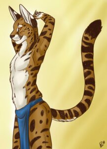 Rating: Safe Score: 0 Tags: anthro biped bottomwear brown_body brown_fur clothed clothing countershading e621 felid feline fur hands_behind_head hybrid korrok loincloth looking_aside looking_at_viewer male mammal navel orange_eyes pose raised_tail serval side_view simple_background smile solo spots standing stretching tail tan_body tan_fur topless whiskers white_body white_countershading white_fur yellow_background User: bunchy7s Rating: Safe Score: 0 Tags: anthro biped bottomwear brown_body brown_fur clothed clothing countershading e621 felid feline fur hands_behind_head hybrid korrok loincloth looking_aside looking_at_viewer male mammal navel orange_eyes pose raised_tail serval side_view simple_background smile solo spots standing stretching tail tan_body tan_fur topless whiskers white_body white_countershading white_fur yellow_background User: bunchy7s