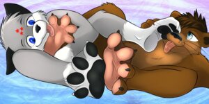 Rating: Questionable Score: 0 Tags: 2:1 4_toes anthro barefoot canid canine claws curling_toes denucard duo e621 feet foot_fetish foot_focus foot_lick foot_play footsie hindpaw licking male mammal membrane_(anatomy) mustelid nude otter pawpads paws plantigrade toe_claws toes tongue tongue_out webbed_feet User: bunchy7s