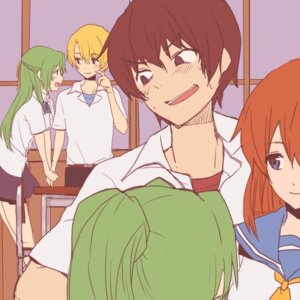 Rating: Safe Score: 0 Tags: 07th_expansion 1:1 blonde_hair blue_eyes blush bottomwear brown_eyes brown_hair chair classroom clothed clothing desk e621 female fully_clothed furniture grandfathered_content green_hair grin group hair higurashi_when_they_cry human human_only inside keiichi_maebara low_res male mammal mion_sonozaki not_furry nuancho ponytail purple_bottomwear purple_clothing purple_skirt rena_ryugu satoshi_hojo school school_uniform shion_sonozaki shirt sibling_(lore) sister_(lore) sisters_(lore) skirt smile table teruteru topwear twins_(lore) uniform when_they_cry white_clothing white_shirt white_topwear User: bunchy7s