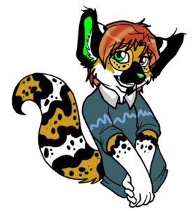 Rating: Safe Score: 0 Tags: anthro brown_hair clothed clothing e621 eyewear glasses hair heterochromia low_res male simple_background solo sweater tail topwear white_background zeriara User: bunchy7s