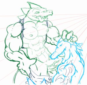 Rating: Explicit Score: 0 Tags: anthro anthro_on_anthro balls blue_and_white claws crocodilian danandnite donkey_kong_(series) duo e621 erection fangs fellatio genitals green_and_white grin kremling krusha male male/male male_penetrated male_penetrating male_penetrating_male monochrome muscular nintendo nude oral oral_penetration penetration penile penis reptile scalie sex shirt_behind_head sketch skycroc_(character) smile standing teeth tongue User: bunchy7s