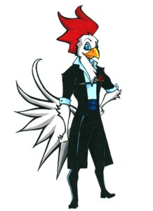 Rating: Safe Score: 0 Tags: absurd_res anthro avian beak bird blue_eyes bo-peepizm chicken clothed clothing e621 flower galliform hand_on_hip head_crest hi_res male phasianid plant rose_(flower) simple_background solo white_background User: bunchy7s