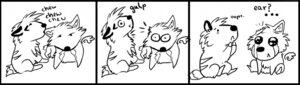 Rating: Safe Score: 0 Tags: :< accident bodily_fluids cannibalism cartoon_physics comic crying digital_media_(artwork) e621 feral frown humor line_art male monochrome sad snow-wolf tears toony User: bunchy7s