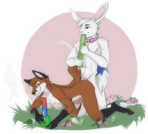 Rating: Explicit Score: 0 Tags: 2014 all_fours anal anal_penetration anthro bong bow_(feature) bow_tie brown_eyes canid canine claws drugs duo e621 easter easter_bunny erection fox from_behind_position genitals gloves_(marking) green_eyes holidays humanoid_genitalia humanoid_penis inner_ear_fluff interspecies kittentits kneeling lagomorph leg_markings leporid looking_at_viewer luskfoxx male male/male male_penetrated male_penetrating male_penetrating_male mammal marijuana markings nude outside pawpads penetration penis predator/prey rabbit raised_tail red_fox sex smoke smoking socks_(marking) tail toe_claws true_fox tuft User: bunchy7s