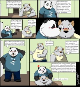 Rating: Safe Score: 0 Tags: angst anthro bear blush bod canid canine canis clothed clothing comic dialogue domestic_dog e621 english_text fully_clothed giant_panda heart_symbol heterochromia hi_res inside jakegr kanon male male/male mammal multiple_scenes overweight romantic romantic_couple slice_of_life text User: bunchy7s