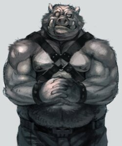 Rating: Safe Score: 0 Tags: anthro belt biceps biped blackgate_(game) bondage_gear bottomwear clothed clothing e621 front_view fur greyscale gruff_(blackgate) harness hi_res leather looking_at_viewer male mammal monochrome motogen musclegut muscular muscular_anthro muscular_male nipples overweight overweight_anthro overweight_male pants pecs pose slightly_chubby solo standing stocky suid suine sus_(pig) topless tusks wild_boar User: bunchy7s