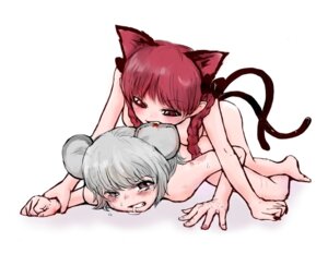 Rating: Questionable Score: 0 Tags: animal_ears bite_mark biting blood braid cat_ears cat_girl catfight catgirl dokuromaru ear_biting feline female grey_hair injury mouse_ears mouse_girl multi_tail multiple_females multiple_girls nazrin nude on_stomach pink_eyes pink_hair rape rin_kaenbyou rule34 tail touhou yuri User: bunchy7s