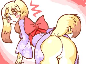 Rating: Questionable Score: 0 Tags: 4:3 aliasing anthro back_bow bent_over blonde_hair blush bottomless butt canid canine canis cel_shading clothed clothing digital_media_(artwork) dipstick_ears dipstick_tail domestic_dog e621 ear_markings female fur hair holding_tail kemono kin-shun long_ears looking_back low_res mai_(kin-shun) mammal markings multicolored_ears multicolored_tail shaded short_hair simple_background solo surprised tail tail_markings tan_body tan_fur white_body white_fur User: bunchy7s
