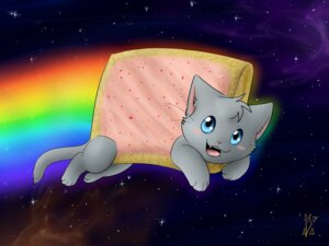 Rating: Safe Score: 0 Tags: 4:3 ambiguous_gender blue_eyes domestic_cat e621 felid feline felis feral food food_creature hybrid looking_at_viewer mammal meme min-mew nyan_cat nyan_cat_(copyright) pink_nose pop-tarts poptart_creature quadruped rainbow rainbow_trail solo space star tail trailing_rainbow User: bunchy7s