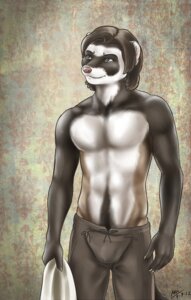Rating: Safe Score: 0 Tags: 2012 5_fingers anthro athletic athletic_anthro athletic_male biped black_body black_fur body_hair bottomwear brown_hair claws clothed clothing conditional_dnp digital_media_(artwork) domestic_ferret e621 european_polecat facial_markings fingers front_view fur hair happy_trail head_markings holding_clothing holding_object inner_ear_fluff jarreth_(moodyferret) male mammal markings mask_(marking) medieval moodyferret mustelid musteline pants portrait shaded short_hair simple_background smile solo standing tan_body tan_fur three-quarter_portrait topless true_musteline tuft weasel white_body white_fur User: bunchy7s