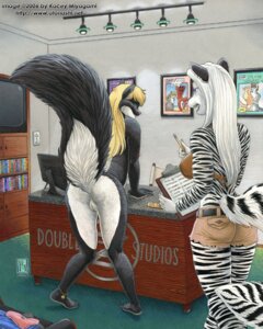 Rating: Explicit Score: 0 Tags: 2006 anthro bent_over black_body black_fur blonde_hair blue_eyes bottomwear breasts butt clipboard clothed clothing desk discarded_clothing dual_holding duo e621 english_text felid female female/female fluffy fluffy_tail fur furniture genitals hair holding_clipboard holding_object holding_pencil holding_writing_utensil hybrid interview kacey looking_back mammal mephitid nipples nude office pantherine pencil_(object) pink_nose presenting presenting_hindquarters raised_tail rear_view shamira shorts skimpy skunk striped_body striped_fur striped_skunk stripes table tail text tiger vulva white_body white_fur white_hair writing_utensil zig_zag User: bunchy7s