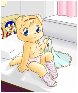 Rating: Questionable Score: 0 Tags: accessory anthro bed bedroom biped blue_eyes breasts canid canine canis clothed clothing domestic_dog e621 female footwear frilly frilly_clothing frilly_panties frilly_underwear furniture hair_accessory hairband inside legwear loli mammal mimitako nipples panties panties_only sitting socks solo tail topless underwear underwear_only undressing young young_anthro young_female User: bunchy7s