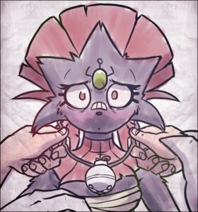 Rating: Safe Score: 0 Tags: 2012 anthro bandage bell black_border blush border breasts cleavage clothed clothing conditional_dnp disembodied_hand duo e621 elgiza fan_character female generation_4_pokemon human jewelry looking_at_viewer mammal necklace nintendo pokemon pokemon_(species) pokemorph red_eyes solo_focus soothe_bell teckworks weavile User: bunchy7s