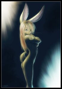 Rating: Questionable Score: 0 Tags: 2010 anthro areola black_border border breasts e621 female lagomorph leporid mammal nipples nude rabbit side_boob sneakerfox solo User: bunchy7s