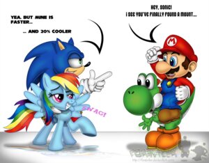 Rating: Safe Score: 0 Tags: 2012 anthro blue_body blue_eyes blue_feathers blue_fur clothing crossover dialogue dinosaur e621 english_text equid equine eulipotyphlan feathered_wings feathers female feral foraviler friendship_is_magic fur green_yoshi group hair hasbro hat headgear headwear hedgehog human male mammal mario mario_bros multicolored_hair multicolored_tail my_little_pony mythological_creature mythological_equine mythology nintendo overalls pegasus prehistoric_species purple_eyes rainbow_dash_(mlp) rainbow_hair rainbow_tail reptile riding scalie sega simple_background sonic_the_hedgehog sonic_the_hedgehog_(series) swag tail text text_on_clothing text_on_hat text_on_headgear text_on_headwear white_background wings yoshi User: bunchy7s
