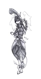 Rating: Safe Score: 0 Tags: 2012 black_and_white breasts clothing dragon e621 ear_piercing feet female graphite_(artwork) hair hi_res hindpaw jewelry makoroll meadow_(character) monochrome mythological_creature mythological_scalie mythology non-mammal_breasts paws piercing scalie solo tail traditional_media_(artwork) User: bunchy7s