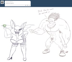 Rating: Safe Score: 0 Tags: 2014 anthro bat bat-face_the_rogue big_breasts boxer_hockey breasts cleavage clothed clothed_anthro clothed_female clothing dialogue digital_media_(artwork) duo e621 echidna english_text female female_anthro footwear gem high_heels knuckles_the_echidna legos looking_at_viewer male male_anthro mammal monochrome monotreme muscular rouge_the_bat sega shoes sonic_the_hedgehog_(series) text timoteihiv User: bunchy7s