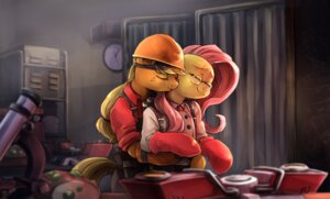 Rating: Safe Score: 0 Tags: 2014 anthro anthrofied applejack_(mlp) armor audrarius blonde_hair clothing crossover digital_media_(artwork) duo e621 earth_pony engineer_(team_fortress_2) equid equine eyes_closed eyewear female female/female fluttershy_(mlp) freckles friendship_is_magic fur glasses gloves goggles hair handwear hard_hat hasbro hat headgear headwear helmet hi_res horse mammal medic_(team_fortress_2) my_little_pony orange_body orange_fur pink_hair pony smile team_fortress_2 teleporter_(team_fortress_2) valve valve_corporation yellow_body yellow_fur User: bunchy7s