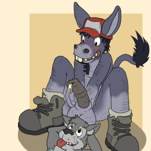 Rating: Explicit Score: 0 Tags: 1:1 2010 anthro asinus balls baseball_cap blueballs blunky bodily_fluids boots canid canine canis clothing cum donkey duo e621 equid equine erection footwear furgonomics genital_fluids genitals hat headgear headwear hi_res male male/male mammal penis scruffy shoes tail wolf User: bunchy7s