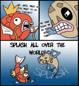 Rating: Safe Score: 0 Tags: 2012 2_frame_animation ambiguous_gender animated animated_comic animated_gif aquatic barbel_(anatomy) comic dialogue duo e621 english_text feebas fish flesh_whiskers generation_1_pokemon generation_3_pokemon humor magikarp multiple_scenes nintendo open_mouth parody pinky_and_the_brain pokemon pokemon_(species) seedatart short_playtime solo splash teeth text tongue warner_brothers what User: bunchy7s