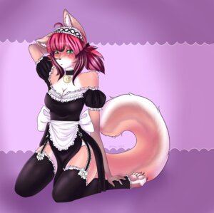 Rating: Safe Score: 0 Tags: 2013 abstract_background anthro bell biped blush breasts claws cleavage clothed clothing collar conditional_dnp domestic_cat e621 feet felid feline felis female footwear fur green_eyes hair hand_behind_head hindpaw kneeling legwear long_hair looking_at_viewer maid_uniform mammal mrawl orange_body orange_fur paws pink_hair pink_nose red_hair ribbons simple_background socks solo stockings tail toeless_footwear toeless_socks uniform white_body white_fur User: bunchy7s