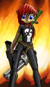 Rating: Safe Score: 0 Tags: abstract_background alternative_fashion anthro arche_kruz archie_comics assault_rifle athletic athletic_anthro athletic_female belt black_bottomwear black_cargo_pants black_clothing black_nose black_pants black_shirt black_t-shirt black_topwear blue_eyes bottomwear brown_body brown_fur bullet_belt chipmunk clothing cosplay crossover crossover_cosplay e621 female front_view fur gatling_gun ground_squirrel gun hair holding_gun holding_object holding_ranged_weapon holding_weapon lipstick looking_at_viewer m16 machine_gun makeup mammal marvel minigun orange_background pants print_clothing print_shirt print_t-shirt print_topwear ranged_weapon red_hair rifle rocket_launcher rodent sally_acorn sciurid sega shirt simple_background smile solo sonic_the_hedgehog_(archie) sonic_the_hedgehog_(comics) sonic_the_hedgehog_(series) standing t-shirt the_punisher tight_clothing topwear utility_belt weapon User: bunchy7s