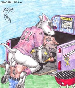 Rating: Explicit Score: 0 Tags: american_football anal anal_penetration anthro anus backsack balls barbecue belt bent_over blush bottomless bottomwear bottomwear_down brown_body brown_fur butt canid canine canis clothed clothing confederate_flag confederate_states_of_america domestic_dog duo e621 ek_goya erection eyes_closed female female_penetrated from_behind_position fur genitals light_truck male male/female male_penetrating male_penetrating_female mammal new_orleans_saints nfl nola pants pants_down partially_clothed penetration penis perineum pickup_truck sex sport tail tailgate_(car_part) truck vehicle vulva white_balls white_body white_fur white_perineum User: bunchy7s