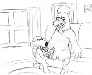 Rating: Explicit Score: 0 Tags: 2boys anthro avian balls brian_griffin canid chicken collar cum cum_in_mouth cum_on_balls cum_on_body ernie_the_chicken ernie_the_giant_chicken family_guy male male/male male_only oral penis rule34 sketch tagme User: bunchy7s