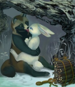Rating: Explicit Score: 0 Tags: anthro balls canid canine detailed_background duo e621 forest genitals interspecies kachi-kachi_mountain kigoh-neko kissing lagomorph leporid male male/male mammal outside plant rabbit raccoon_dog romantic romantic_couple sex tanuki tongue tree User: bunchy7s