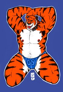 Rating: Safe Score: 0 Tags: anthro armpit_hair biped blue_clothing blue_speedo blue_swimwear body_hair clothed clothing collar dramamine e621 felid front_view hairy kneeling looking_at_viewer male mammal musclegut muscular muscular_anthro muscular_male number_on_clothing pantherine skimpy slightly_chubby solo speedo stripes swimwear tiger topless User: bunchy7s