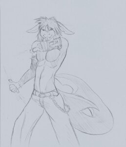 Rating: Safe Score: 0 Tags: 5_fingers >:3 anthro aquatic armwear belt biped bottomwear chain clothed clothing detached_sleeves e621 fangs fingers fish glowstick grey_background hair holding_object keller_(kellervo) long_ears looking_at_viewer male monochrome pants shark simple_background sketch smile solo standing tail teeth topless unknown_artist User: bunchy7s